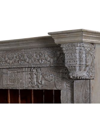 Knihovna z teakového dřeva vyrobená ze starého portálu, 160x55x227cm