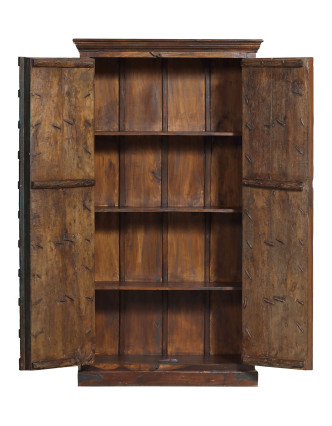Skříň z teakového dřeva, staré dveřě, 101x34x184cm