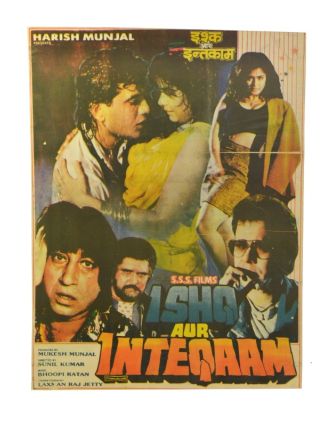Antik indický filmový plakát Bollywood, cca 92x70cm