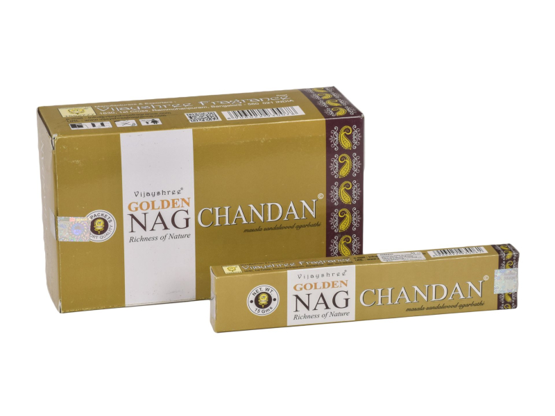 Vonné tyčinky, Golden Nag Chandan, Vijayshree, 15g, 22cm
