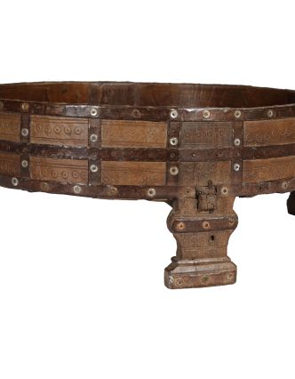 Kulatý stolek z teakového dřeva, 72x72x28cm