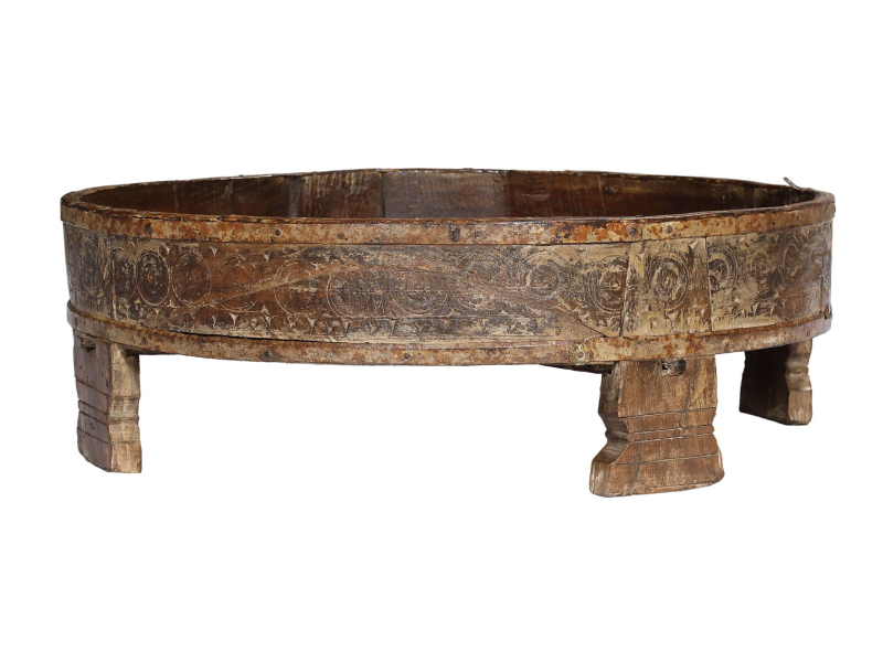 Kulatý stolek z teakového dřeva, 72x72x23cm