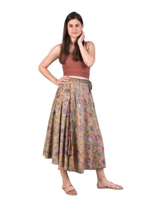 Zavinovací dlouhá oboustranná sukně ze sárí, každý kus originál