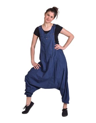 Turecké unisex kalhoty s laclem z lehkého materiálu, na knoflíky, kapsy