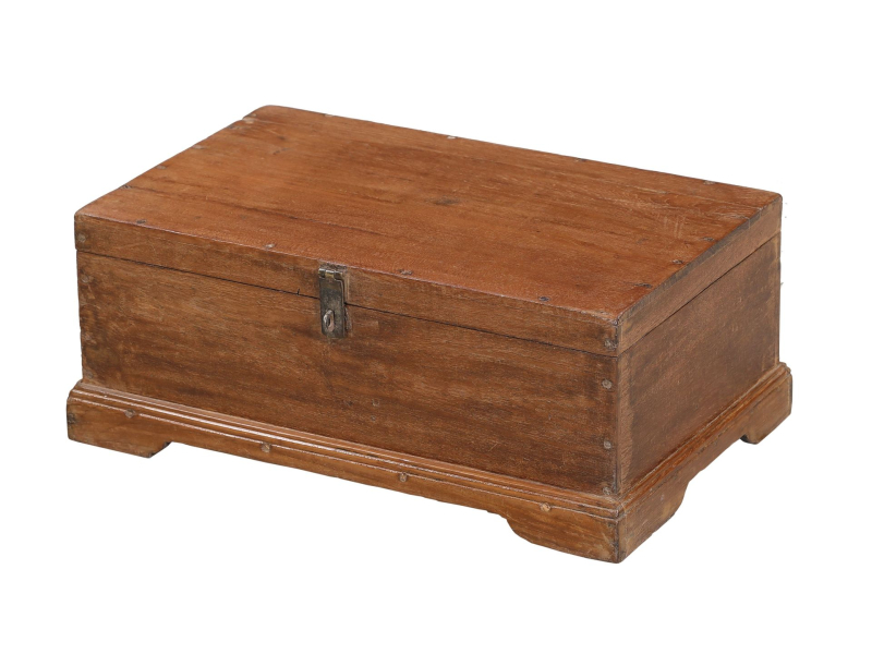Starožitná truhla z teakového dřeva, 54x34x21cm