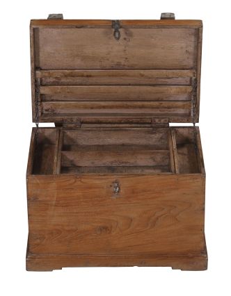 Starožitná truhla z teakového dřeva, 48x33x34cm