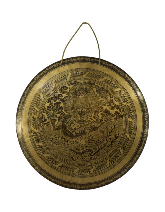 Gong, gravírovaný, Drak, průměr 61cm