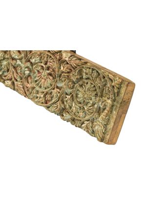 Starý portál z teakového dřeva, Ganéš, ruční řezby, 122x6x15cm