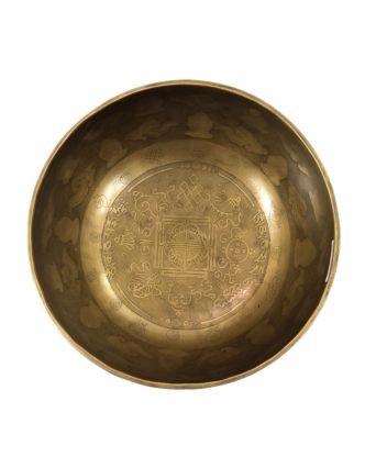 Tibetská mísa, "Gulpa", gravírovaná s designem, průměr 24 cm