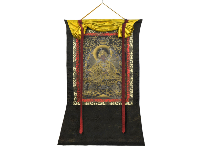 Thangka, Guru Rinpočhe, antik patina, 83x119cm