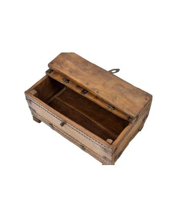 Starožitná dřevěná truhlička z teakového dřeva, 34x22x16cm