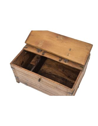 Starožitná dřevěná truhlička z teakového dřeva, 29x21x15cm