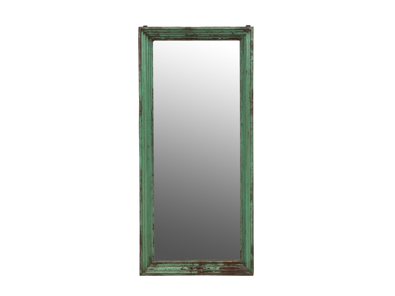 Zrcadlo ve starém rámu z teakového dřeva, 70x9x152cm