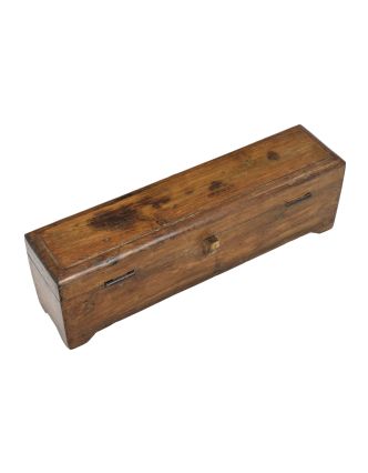 Stará truhlička z teakového dřeva, 30x12x44cm