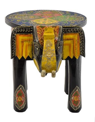 Stolička ve tvaru slona ručně malovaná, 39x28x30cm
