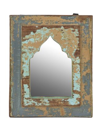Zrcadlo v rámu z teakového dřeva, 21x2,5x27cm