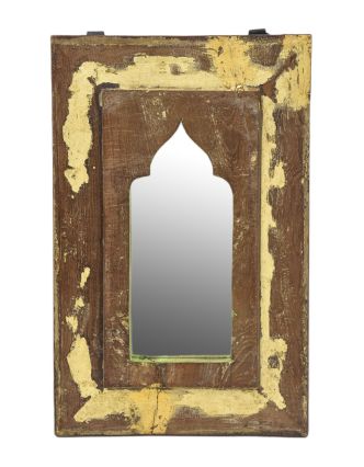 Zrcadlo v rámu z teakového dřeva, 21x2x33cm