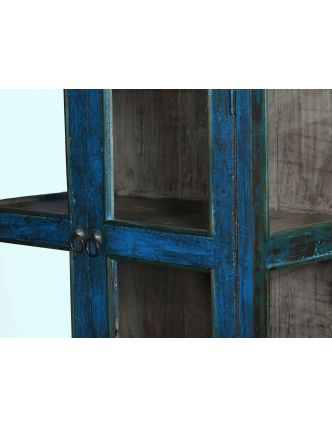 Prosklená skříňka z teakového dřeva, 89x44x143cm