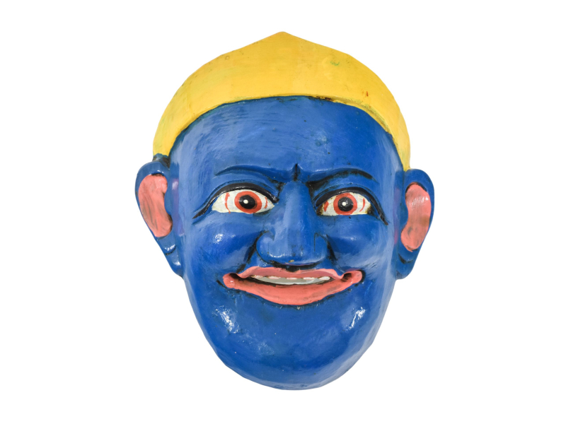Dřevěná maska, joker, ručně malovaná, 15x7x17cm