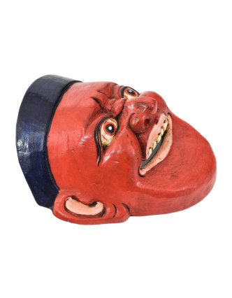 Dřevěná maska, joker, ručně malovaná, 16x7x18cm