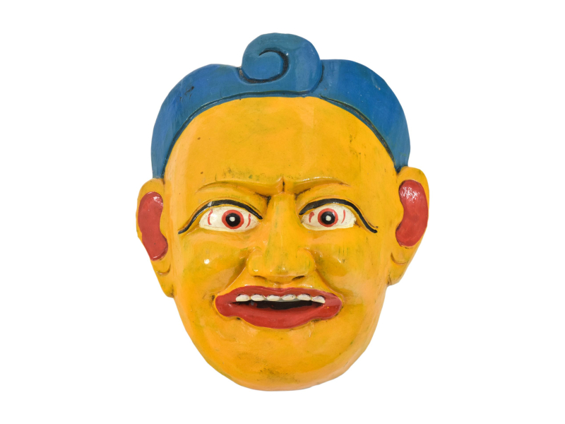 Dřevěná maska, joker, ručně malovaná, 15x7x18cm