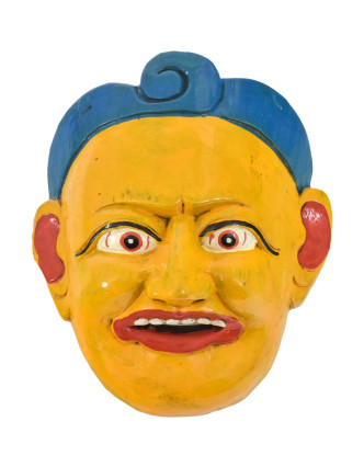 Dřevěná maska, joker, ručně malovaná, 15x7x18cm