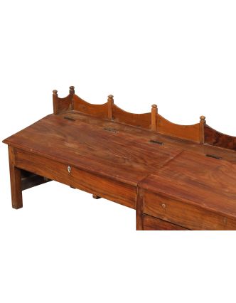 Starý kupecký stolek s šuplíky, 188x49x60cm