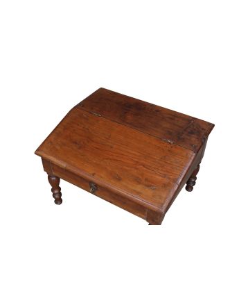 Starý kupecký stolek s odklápěcí deskou, 65x55x37cm