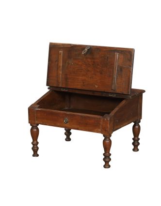 Starý kupecký stolek s odklápěcí deskou, 65x55x37cm