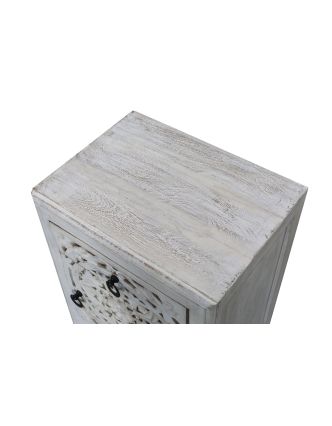 Noční stolek z mangového dřeva, ruční řezby, 43x35x60cm