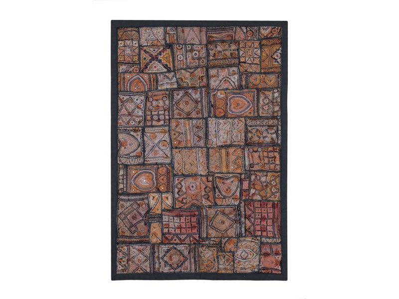 Unikátní tapiserie z Rajastanu, barevná, ruční vyšívání, 143x94cm
