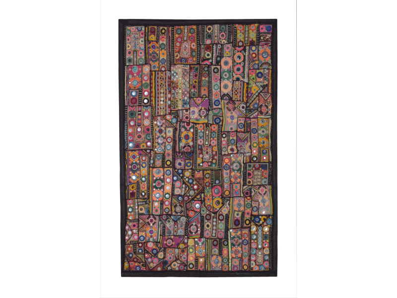 Unikátní tapiserie z Rajastanu, barevná, ruční vyšívání, 143x95cm