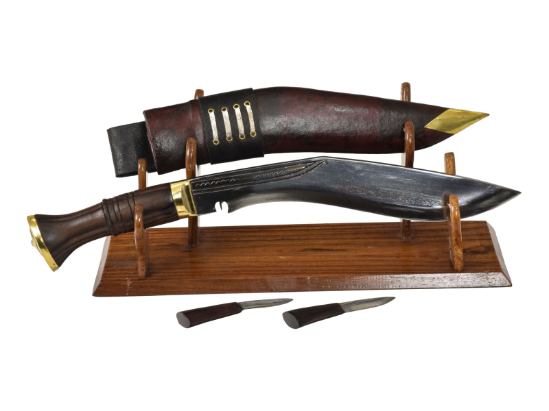 Khukri nůž, "Sirupate", 10", dřevěná rukojeť, nůž 39cm, čepel 26cm