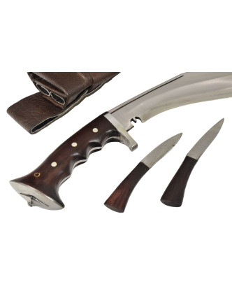 Khukri nůž, "Iraq Brown Gripper Guard 11", nůž 43cm, čepel 28 cm,dřevěná rukojeť
