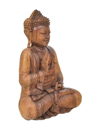 Buddha ze dřeva stromu Suar, 38x18x52cm