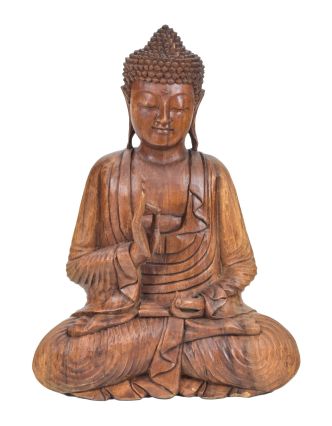 Buddha ze dřeva stromu Suar, 38x18x54cm
