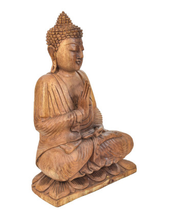 Buddha ze dřeva stromu Suar, 35x18x50cm