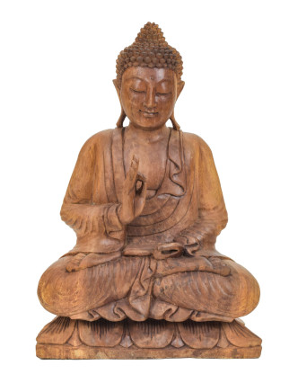 Buddha ze dřeva stromu Suar, 35x21x51cm