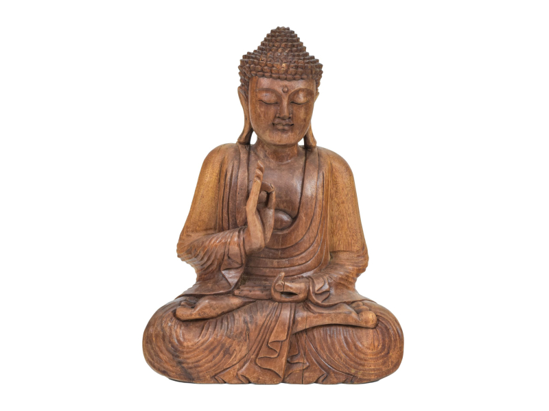 Buddha ze dřeva stromu Suar, 38x20x52cm