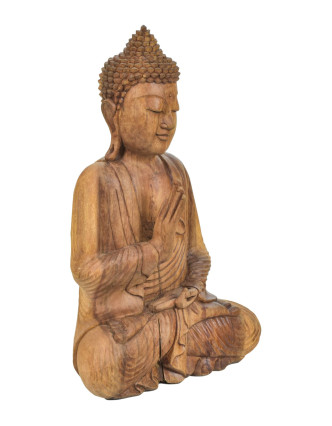 Buddha ze dřeva stromu Suar, 36x18x54cm