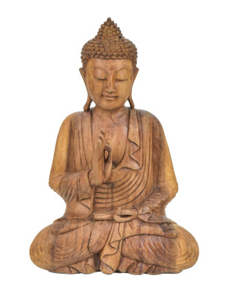 Buddha ze dřeva stromu Suar, 36x18x54cm