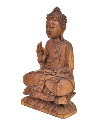 Buddha ze dřeva stromu Suar, 40x21x63cm