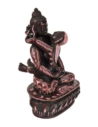 Buddha Shakti, pryskyřice, červený, ručně malovaný, 9x8x13cm