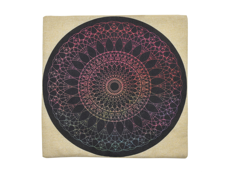 Povlak na polštář, krémový, Mandala, 40x40cm