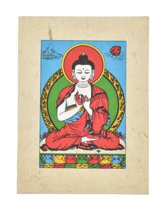 Přáníčko vyrobené z ručního papíru Buddha Vairočana, 12x16cm