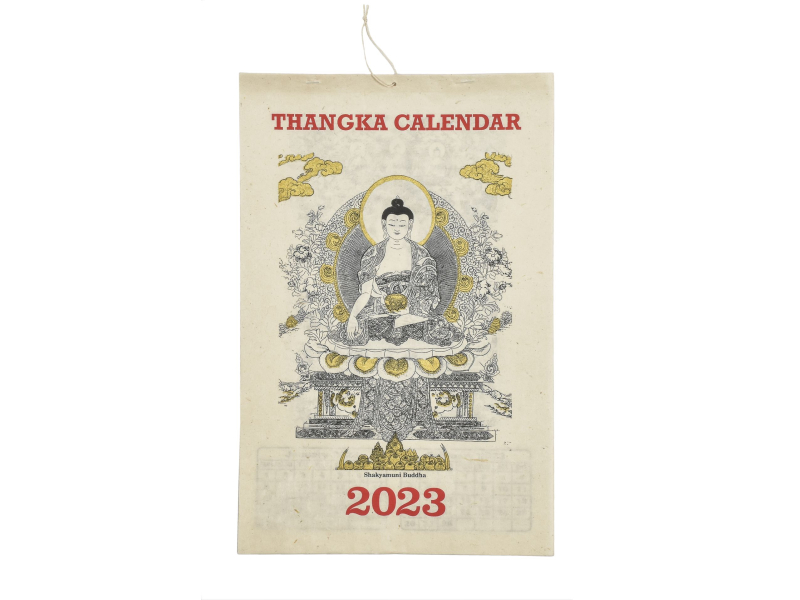 Kalendář Thangka, ručně tištěný na rýžovem papíru, 23x30cm
