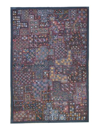 Tapiserie z Rajastanu, patchwork, zrcátka, jemná ruční práce, 100x150cm