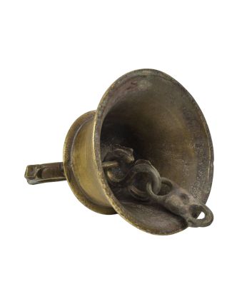 Starožitný zvonec, mosaz, 9x9x12cm