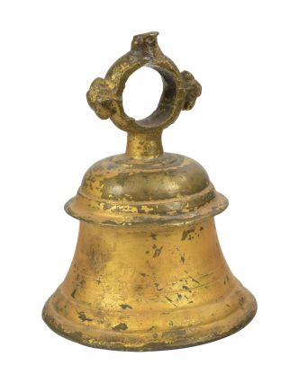 Starožitný zvonec, mosaz, 13x13x17cm
