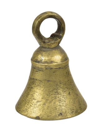 Starožitný zvonec, mosaz, 6,5x6,5x9,5cm